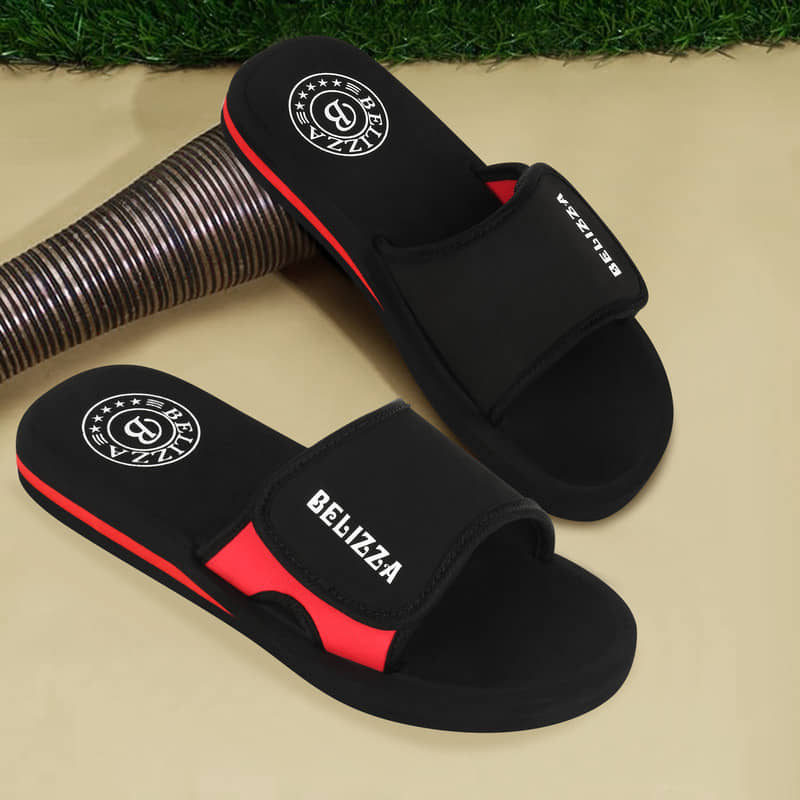 BELIZZA Red Men's Slide Flip Flop