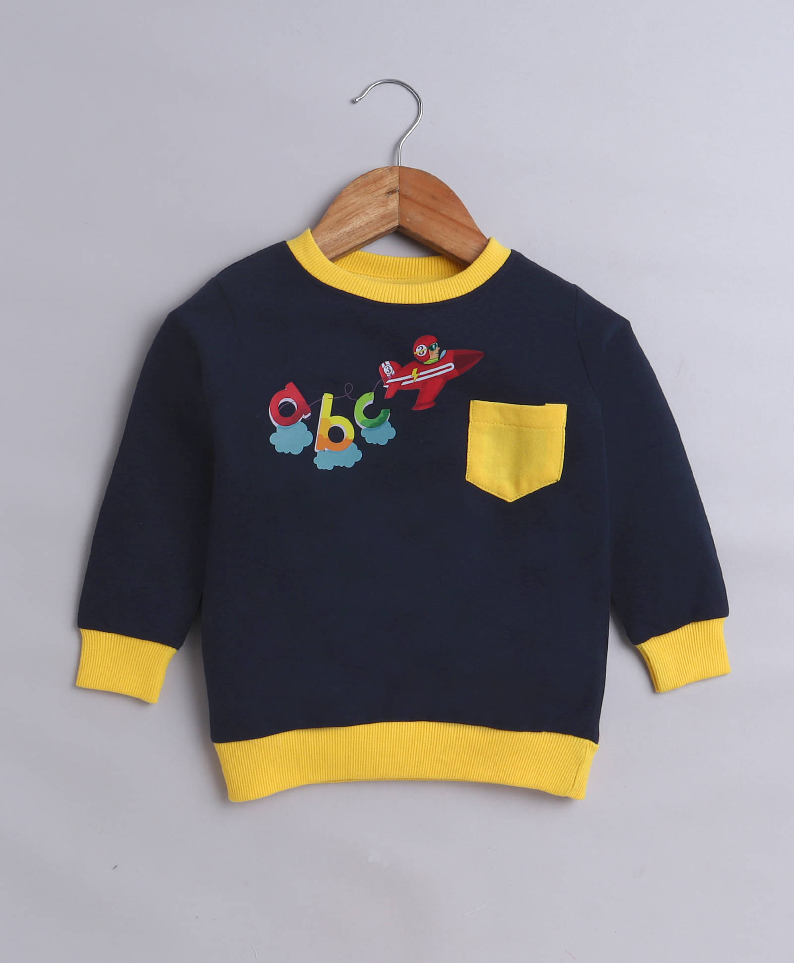 BUMZEE Navy Boys Full Sleeves Cotton Sweatshirt Age - 3-6 Months BUMZEE Navy Boys Full Sleeves Cotton Sweatshirt Age - 3-6 Months