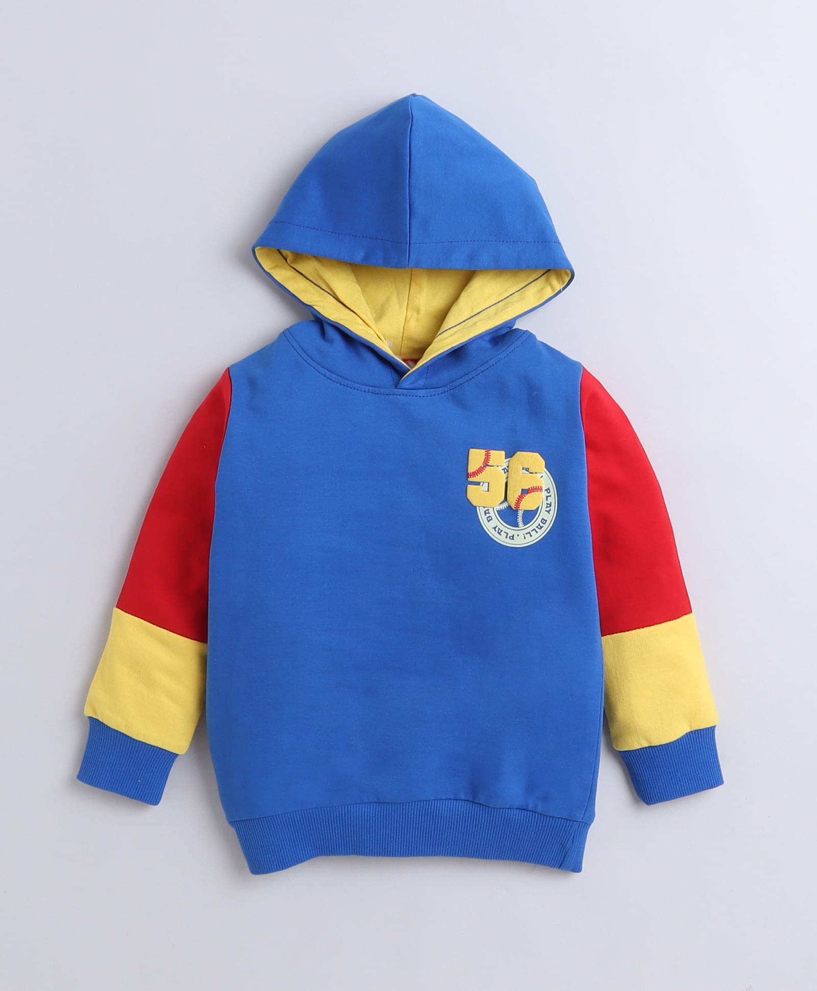    			BUMZEE Royal Blue Boys Full Sleeves Cotton Hooded Sweatshirt Age - 3-6 Months