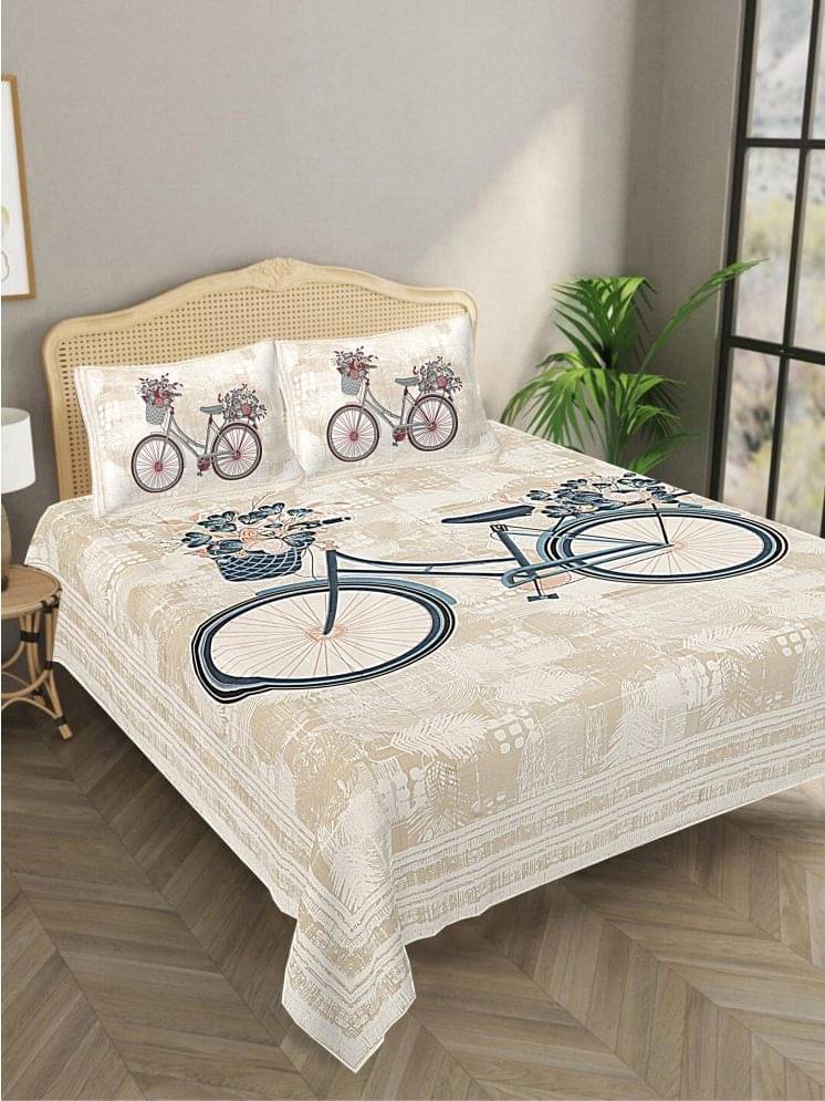     			Bombay Spreads Cotton 1 Double King Bedsheet with 2 Pillow Covers ( Beige )