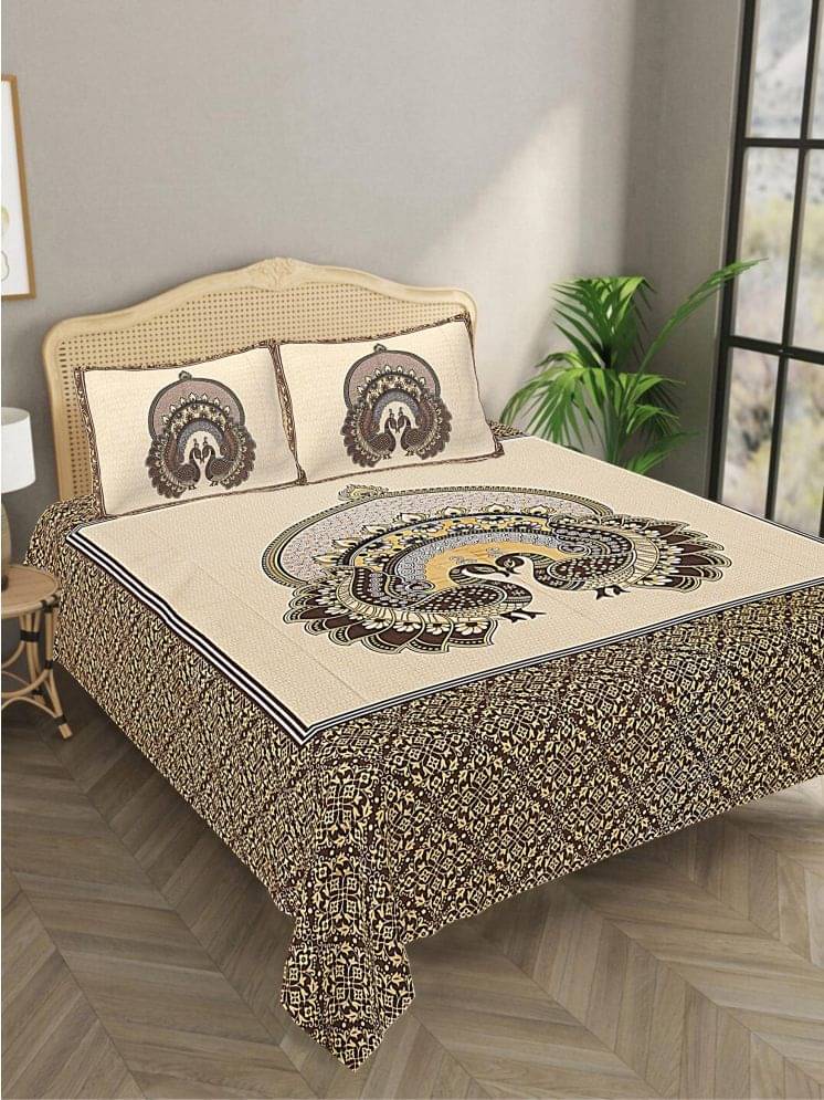 Bombay Spreads Cotton 1 Double King Bedsheet with 2 Pillow Covers ( Yellow )     			Bombay Spreads Cotton 1 Double King Bedsheet with 2 Pillow Covers ( Yellow )