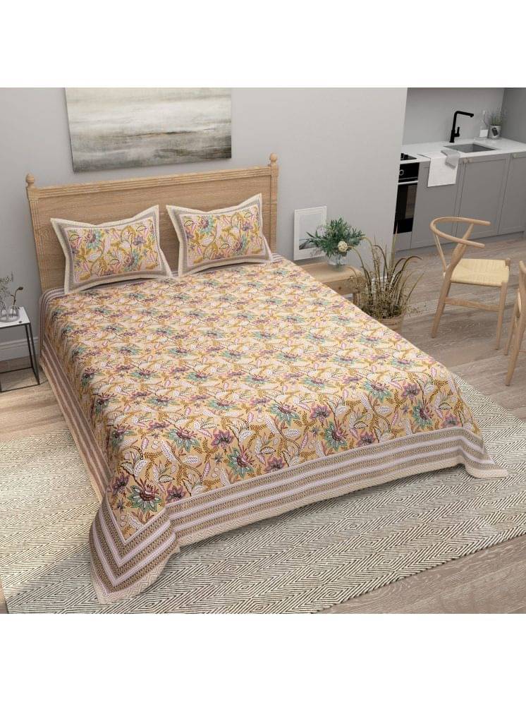 Bombay Spreads Cotton 1 Double King Bedsheet with 2 Pillow Covers ( Beige ) Bombay Spreads Cotton 1 Double King Bedsheet with 2 Pillow Covers ( Beige )