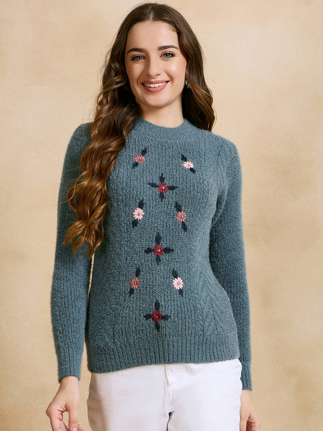 Clapton Pure Wool Round Neck Women's Cardigans Dress - Turquoise ( ) Clapton Pure Wool Round Neck Women's Cardigans Dress - Turquoise ( )