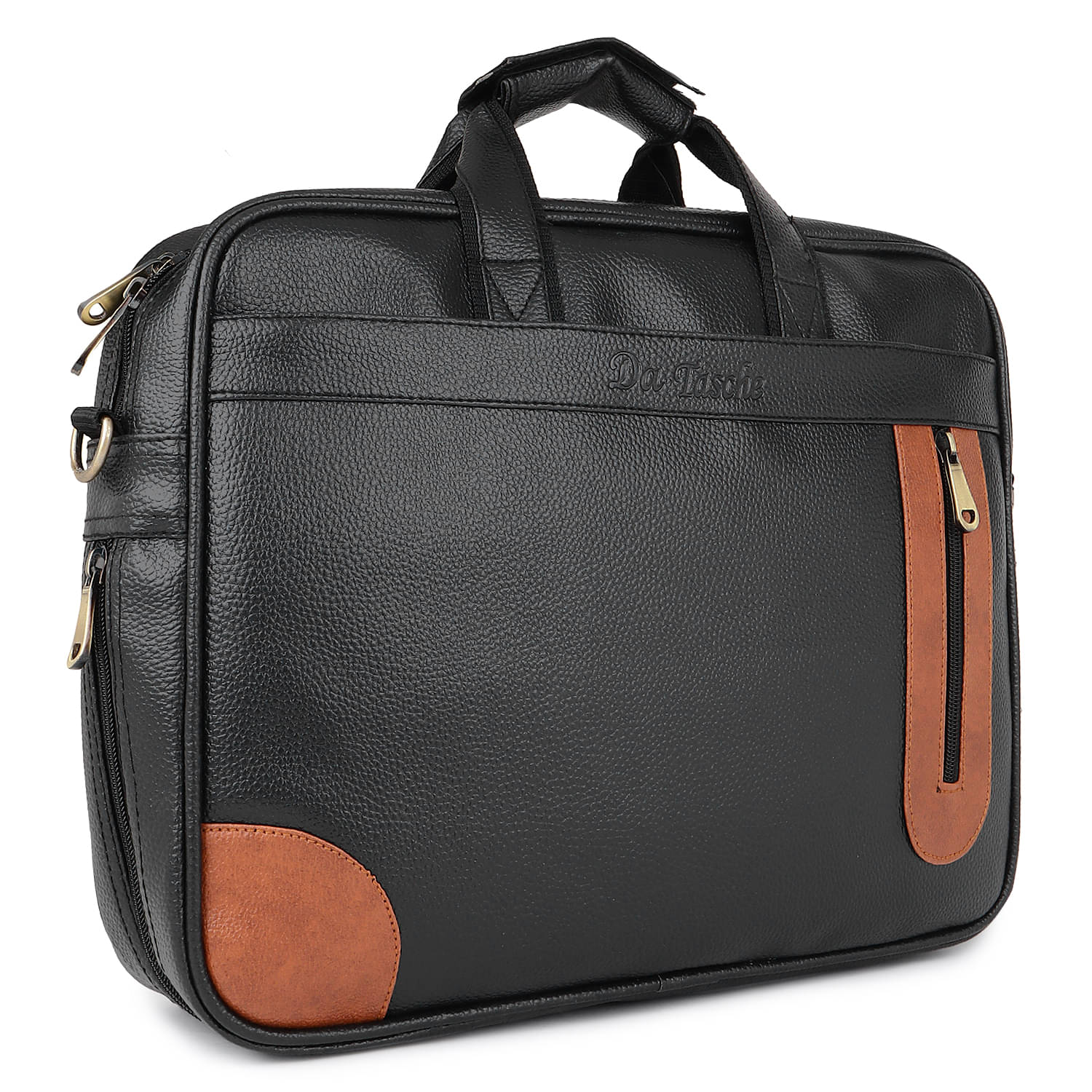     			Da Tasche Black Solid Messenger Bag
