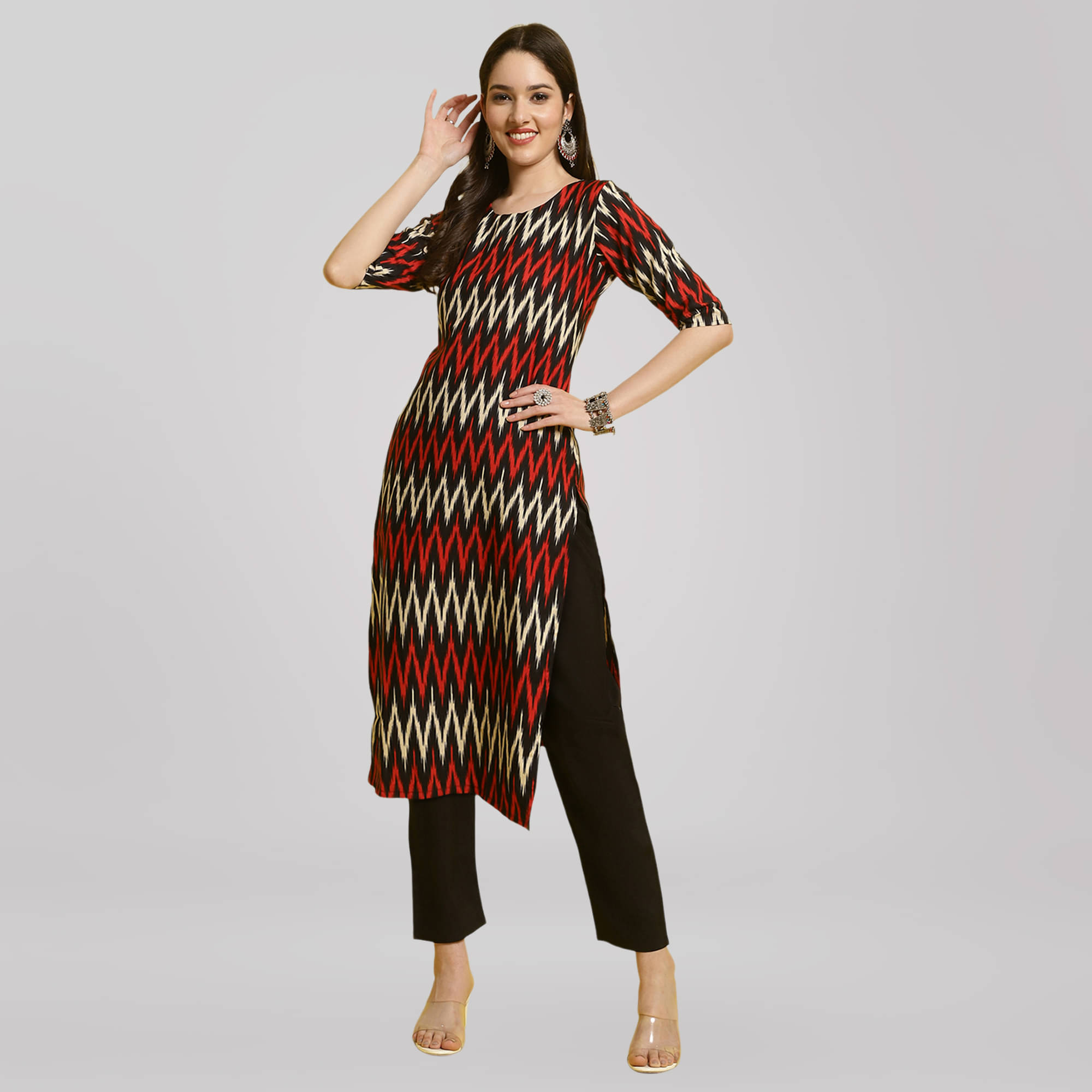 Ethnic Basket Crepe Printed Kurti With Pants Women's Stitched Salwar Suit - Maroon ( Pack of 1 )     			Ethnic Basket Crepe Printed Kurti With Pants Women's Stitched Salwar Suit - Maroon ( Pack of 1 )