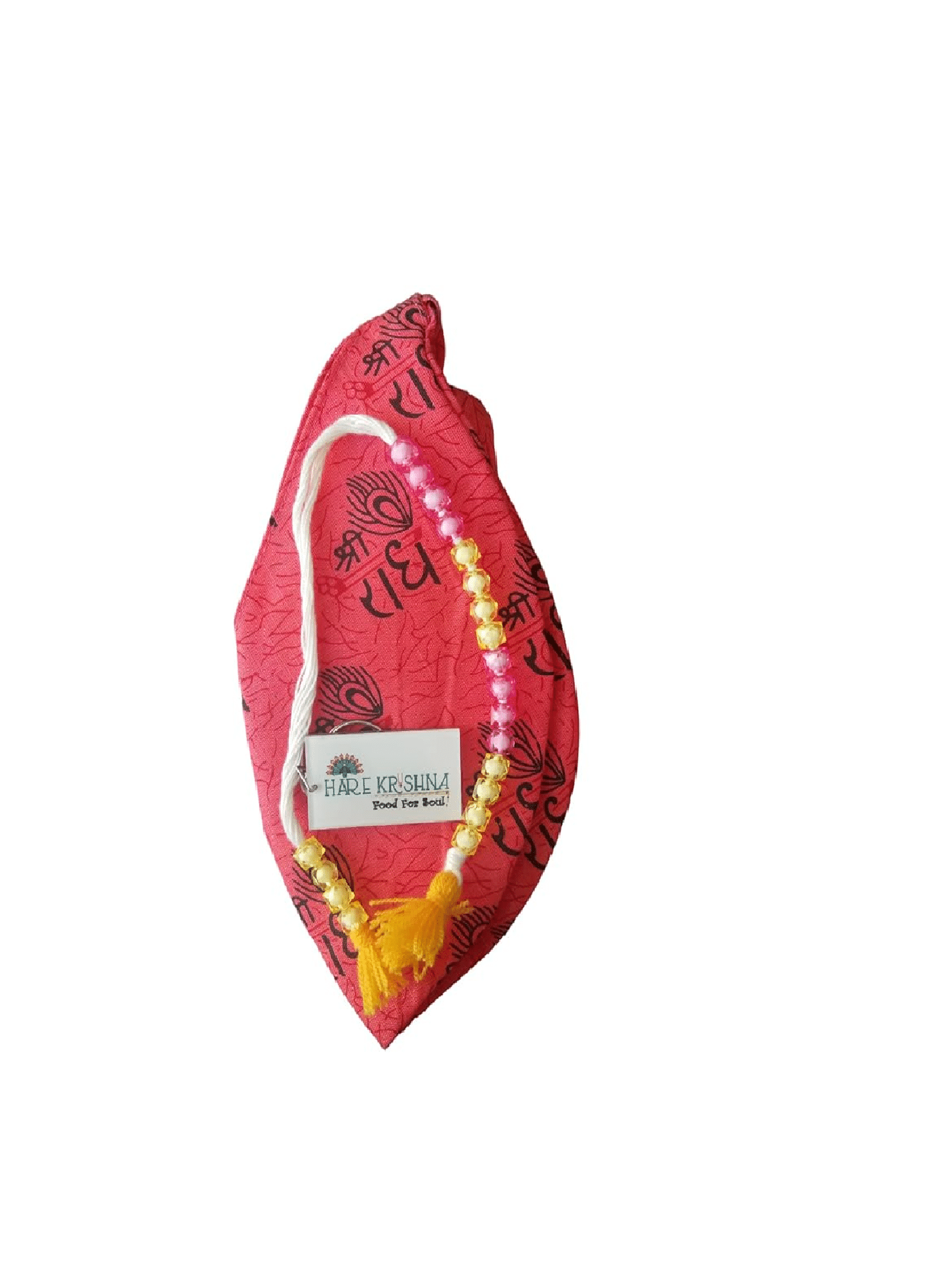 Hare Krishna Food For Soul Shri Radhe Pink Jholi | Bead Bag | Bead Bag Iskcon Japa Mala Bag/Gaumukhi 1 ( Pack of 1 ) Hare Krishna Food For Soul Shri Radhe Pink Jholi | Bead Bag | Bead Bag Iskcon Japa Mala Bag/Gaumukhi 1 ( Pack of 1 )