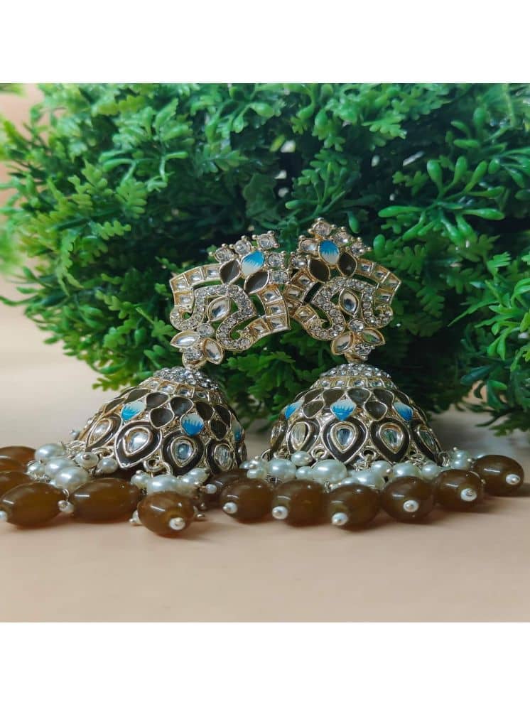 Jiyanshi fashion Brown Jhumki Earrings ( Pack of 1 ) - Earrings | Buy online on ZillyBuy