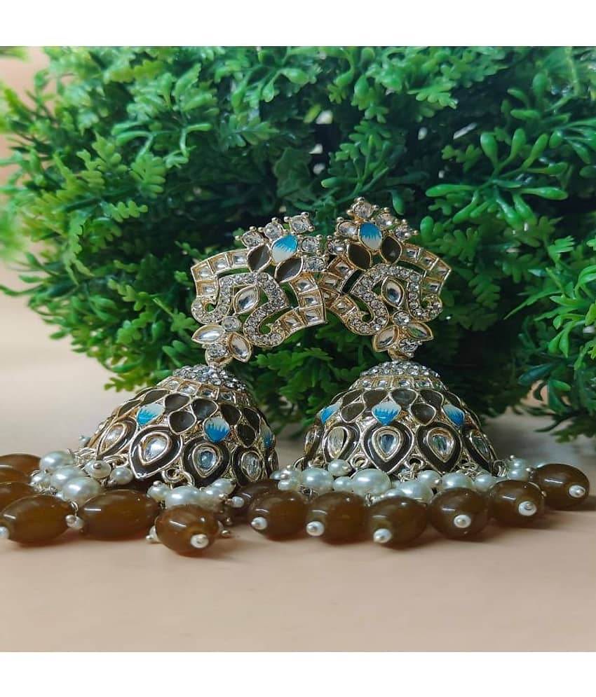 Jiyanshi fashion Brown Jhumki Earrings ( Pack of 1 ) - Earrings | Buy online on ZillyBuy