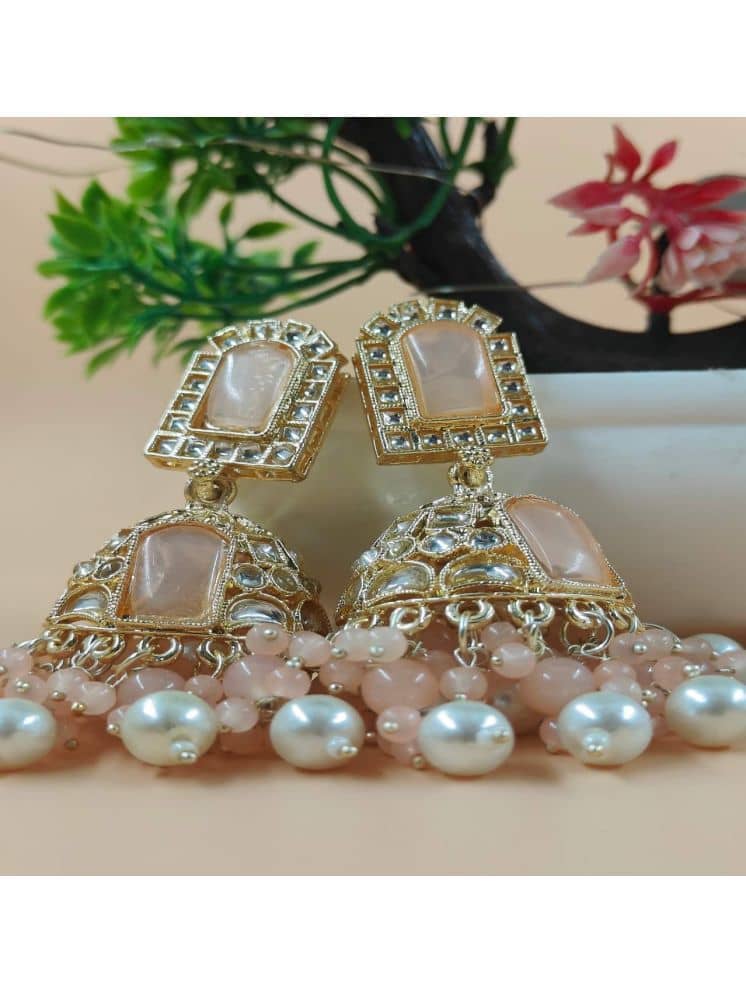 Jiyanshi fashion Peach Jhumki Earrings ( Pack of 1 ) - Earrings | Buy online on ZillyBuy