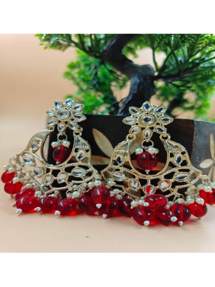 Jiyanshi fashion Red Chandbalis Earrings ( Pack of 1 ) - Earrings | Buy online on ZillyBuy