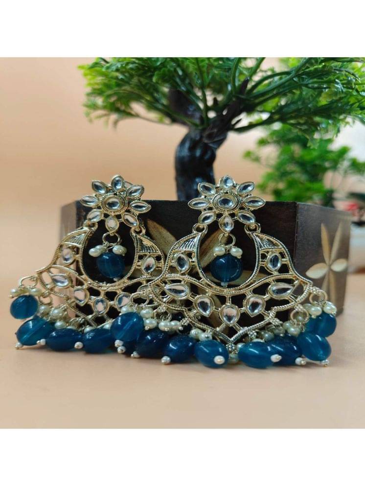     			Jiyanshi fashion Sky Blue Chandbalis Earrings ( Pack of 1 )