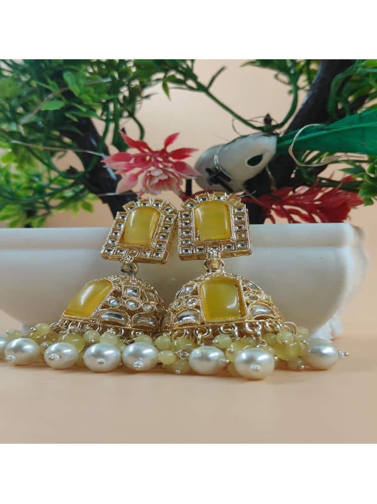 Jiyanshi fashion Yellow Jhumki Earrings ( Pack of 1 ) - Earrings | Buy online on ZillyBuy