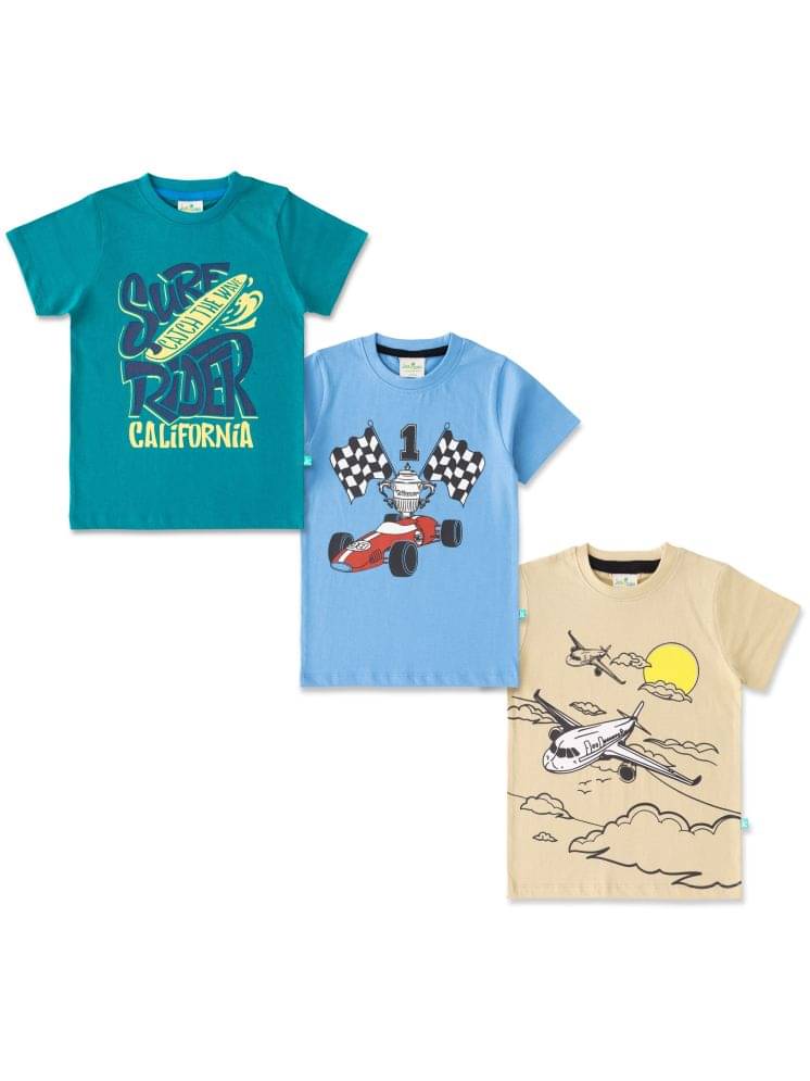     			Juscubs Pack of 3 Boys Cotton T-Shirt ( Multicolor )
