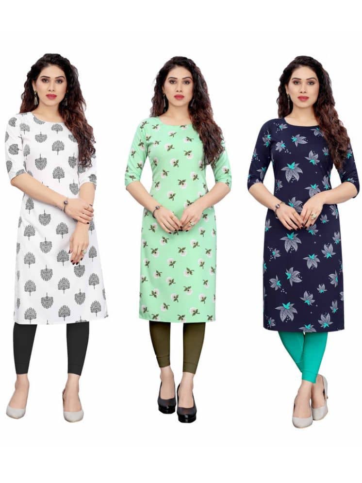 KETAKI FASHION Crepe Printed Straight Women's Kurti - Multicolor1 ( Pack of 3 ) - Kurtis, Tunics | Buy online on ZillyBuy