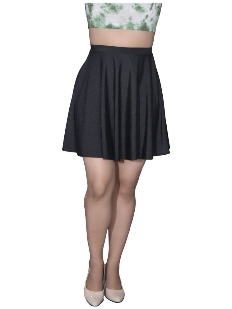     			Leean Patterns Black Polyester Women's Flared Skirt ( Pack of 1 )
