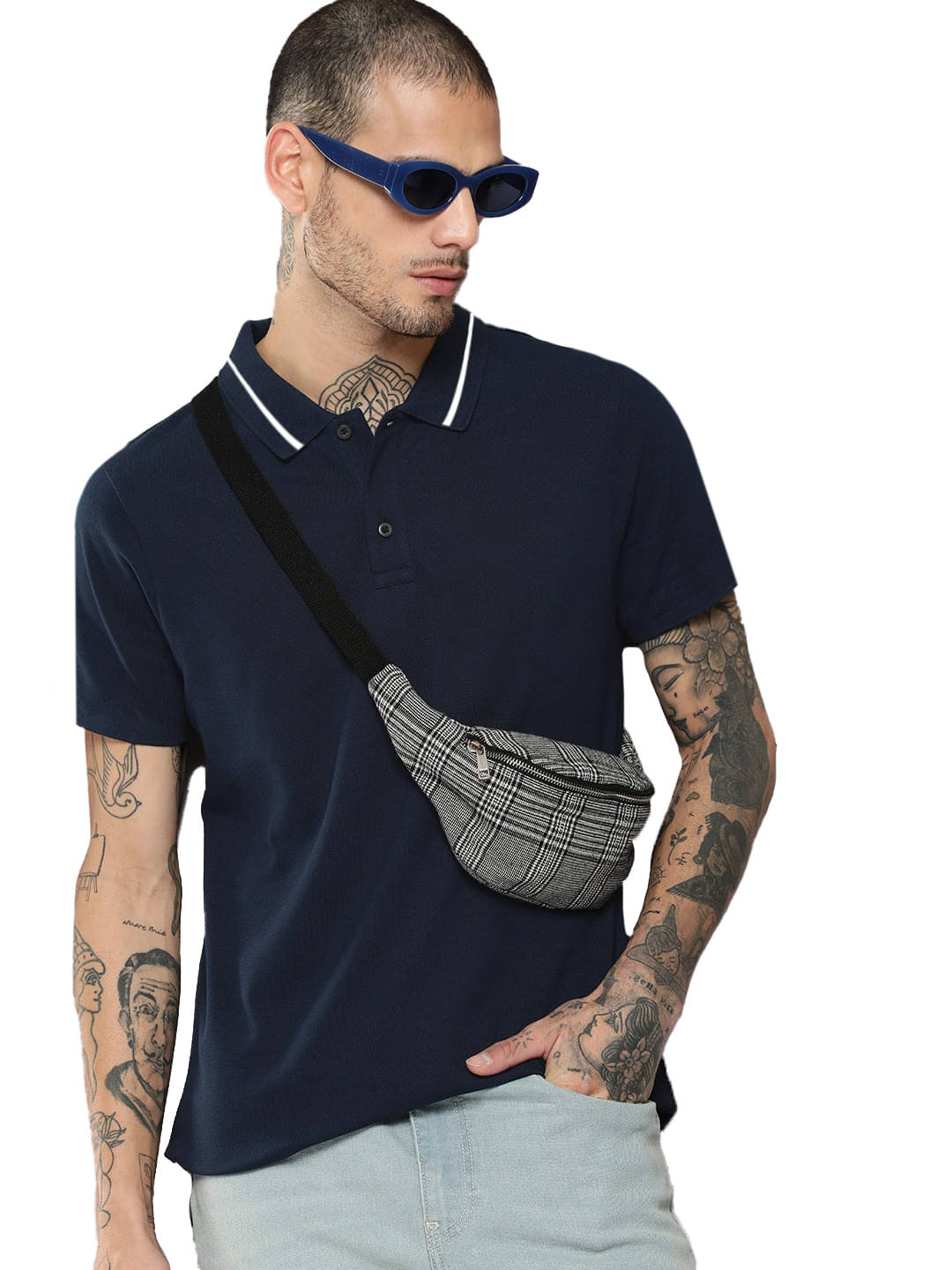 Leotude Men Cotton Blend Regular Fit Solid Polo T Shirt ( Navy ) Leotude Men Cotton Blend Regular Fit Solid Polo T Shirt ( Navy )