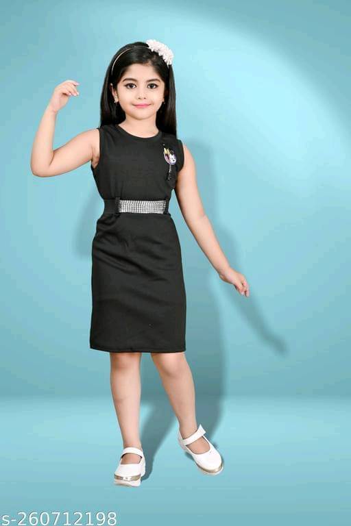 Mullick the designer Polyester Bodycon Dress For Girls ( Pack of 1 , Black ) Mullick the designer Polyester Bodycon Dress For Girls ( Pack of 1 , Black )