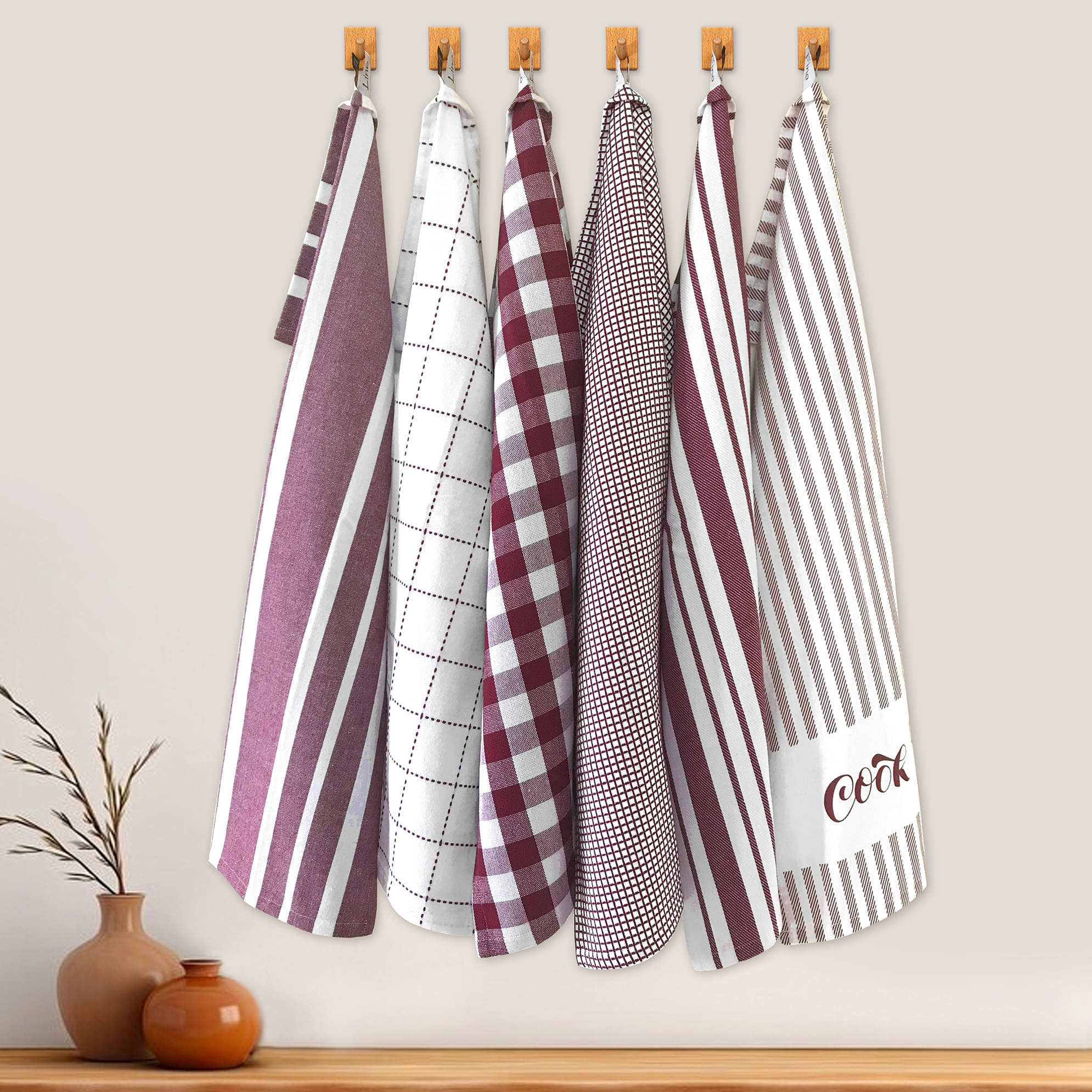     			Oasis Hometex Set of 6 Others Cotton Kitchen Towel