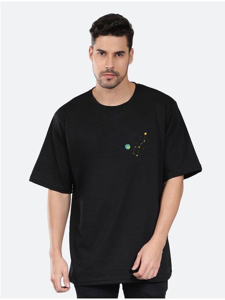     			Organic Chics Pack of 1 100% Cotton Oversized Fit Men's T-Shirt ( Black )