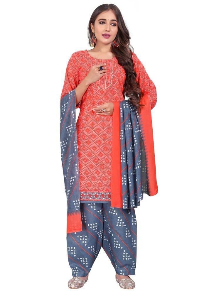 Rajnandini Women Cotton Blend Printed Straight Kurti With Patiala Salwar ( Orange ) Rajnandini Women Cotton Blend Printed Straight Kurti With Patiala Salwar ( Orange )