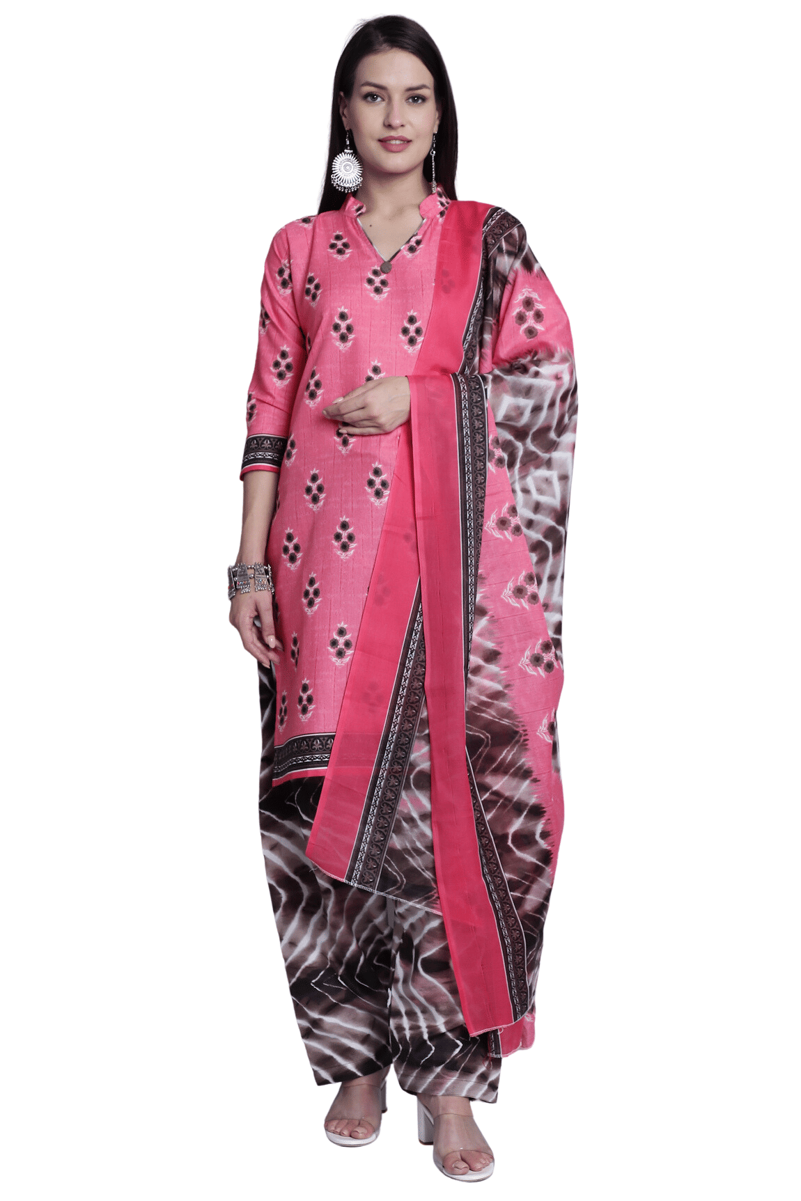 Rajnandini Women Cotton Blend Printed Straight Kurti With Patiala Salwar ( Pink ) Rajnandini Women Cotton Blend Printed Straight Kurti With Patiala Salwar ( Pink )