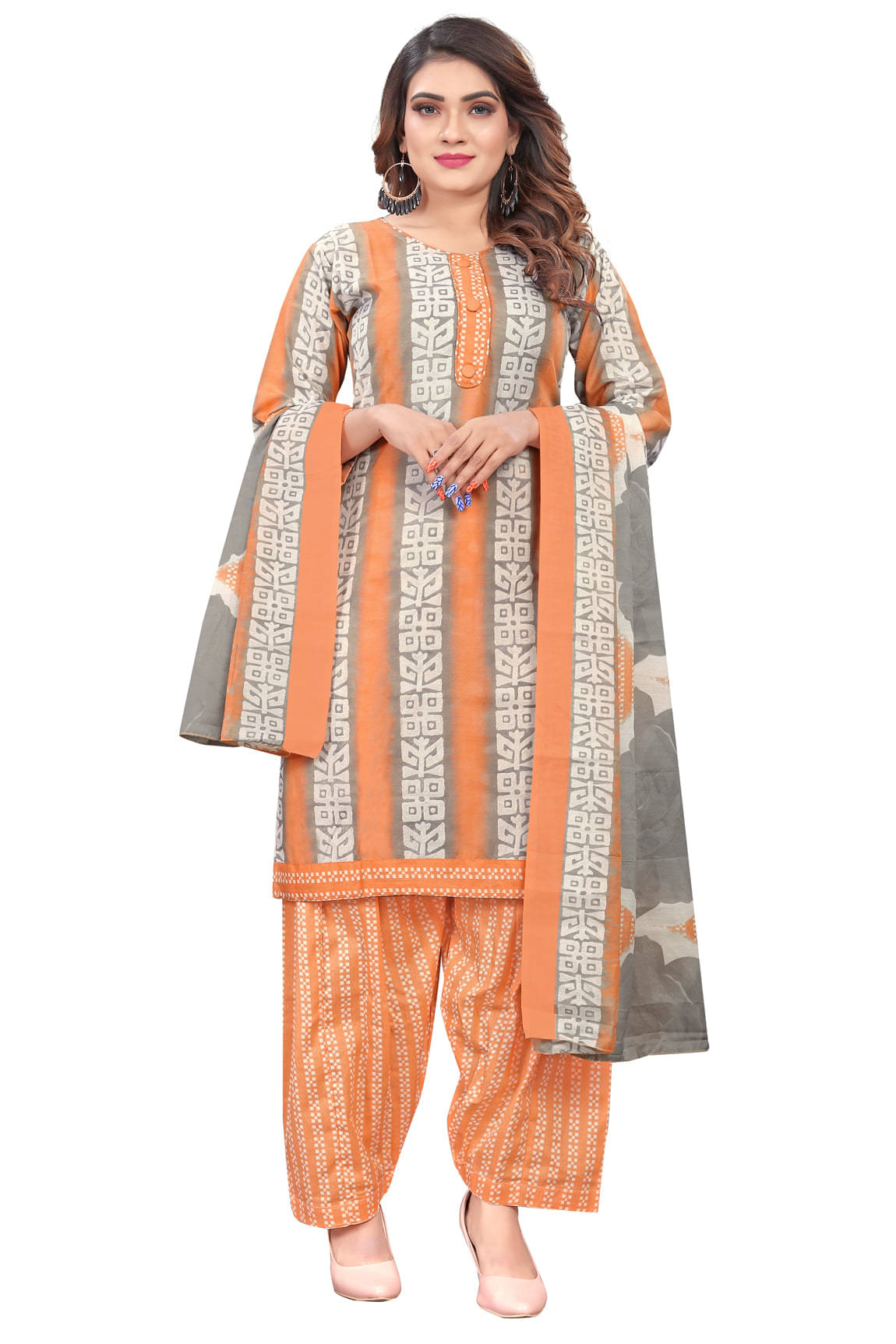 Rajnandini Women Cotton Blend Printed Straight Kurti With Patiala Salwar ( Multicolor ) Rajnandini Women Cotton Blend Printed Straight Kurti With Patiala Salwar ( Multicolor )