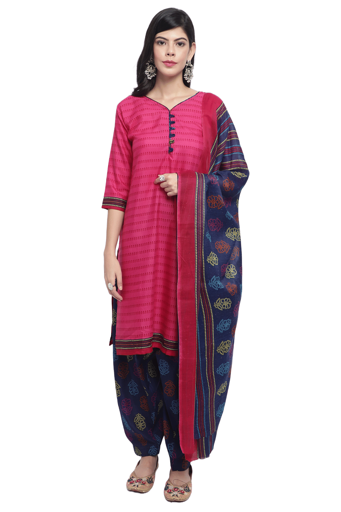Rajnandini Women Cotton Blend Printed Straight Kurti With Patiala Salwar ( Pink ) Rajnandini Women Cotton Blend Printed Straight Kurti With Patiala Salwar ( Pink )