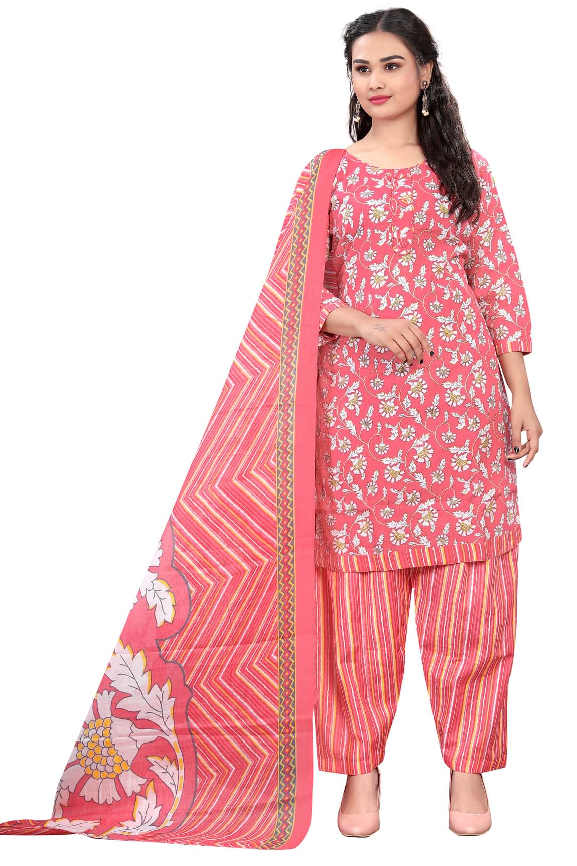 Rajnandini Women Cotton Blend Printed Straight Kurti With Patiala Salwar ( Multicolor ) Rajnandini Women Cotton Blend Printed Straight Kurti With Patiala Salwar ( Multicolor )