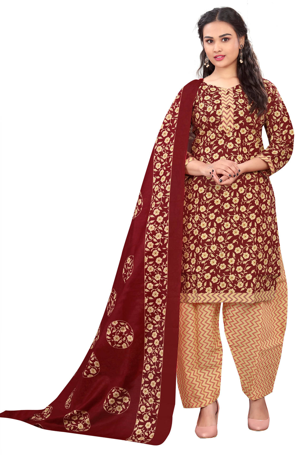 Rajnandini Women Cotton Blend Printed Straight Kurti With Patiala Salwar ( Multicolor ) Rajnandini Women Cotton Blend Printed Straight Kurti With Patiala Salwar ( Multicolor )