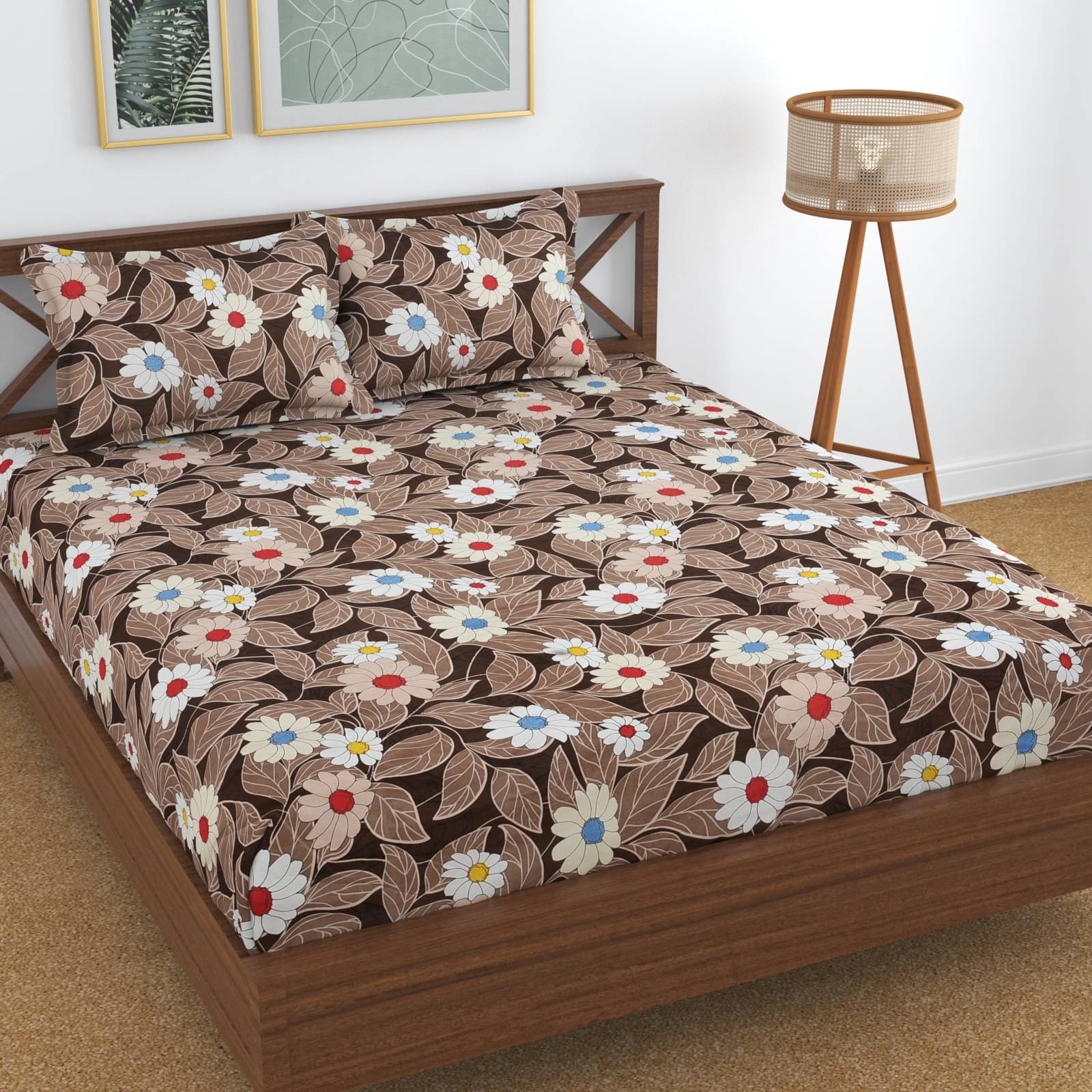 UrbanArts Microfiber 1 Double Bedsheet with 2 Pillow Covers ( Copper )     			UrbanArts Microfiber 1 Double Bedsheet with 2 Pillow Covers ( Copper )