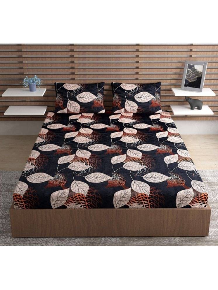     			UrbanArts Microfiber 1 Double Bedsheet with 2 Pillow Covers ( Copper )