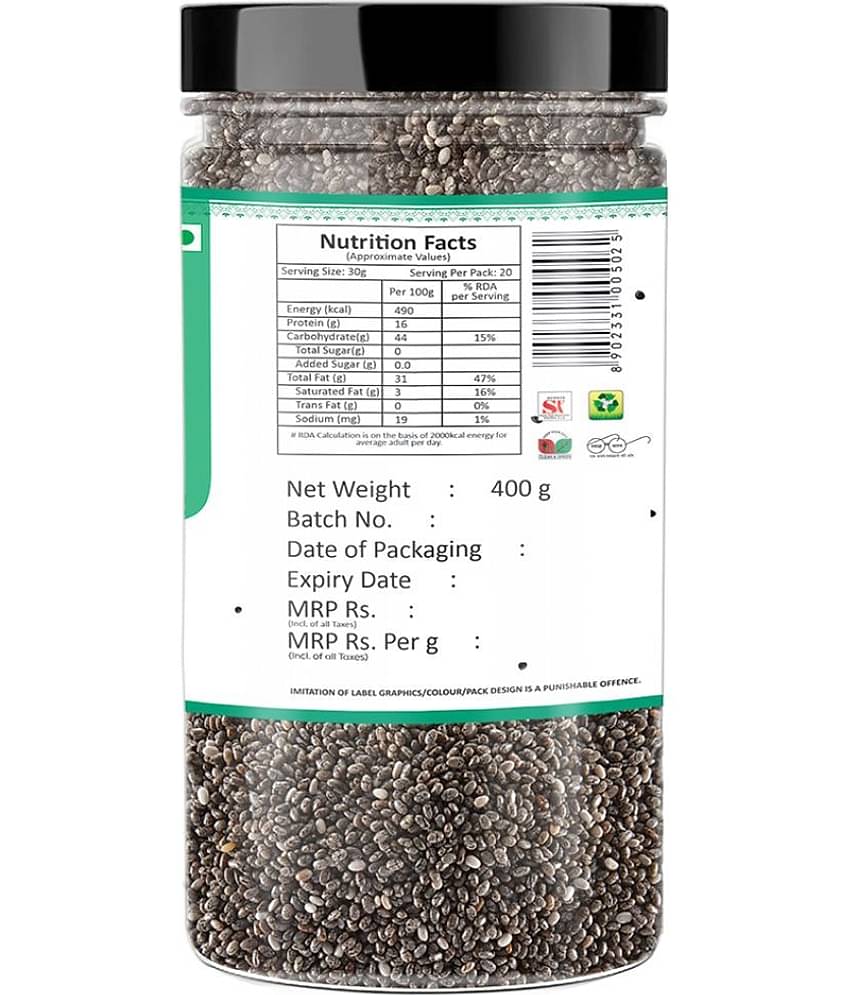 YUM YUM Raw Chia Seeds, Healthy Seeds, Rich in Calcium Chia Seeds (400 g)