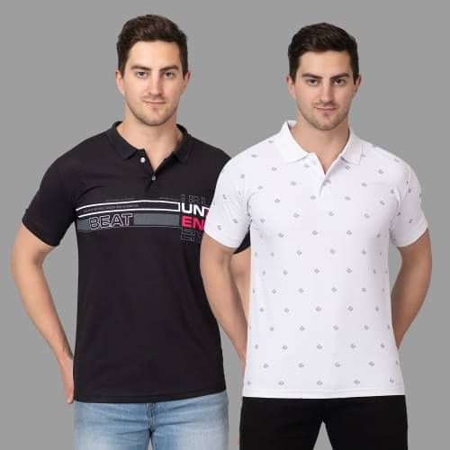     			Zeffit Multicolor Polyester Regular Fit Men's Sports Polo T-Shirt ( Pack of 2 )