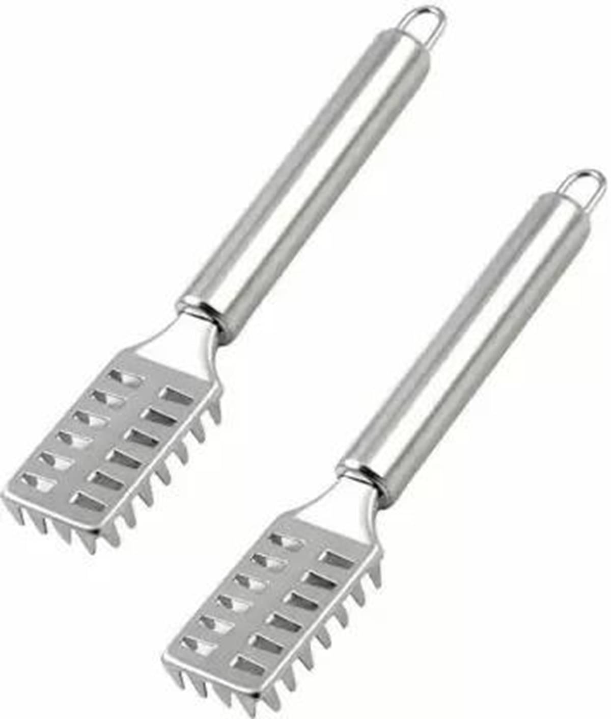     			iview kitchenware Silver Stainless Steel Meat/Chicken/Fish Skin Scaler ( Set of 2 )