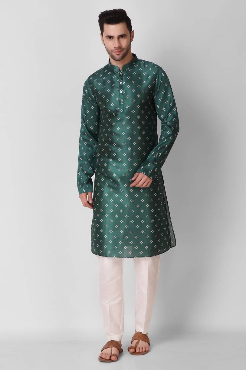 koshin Teal Silk Men's Regular Kurta ( Pack of 1 ) koshin Teal Silk Men's Regular Kurta ( Pack of 1 )
