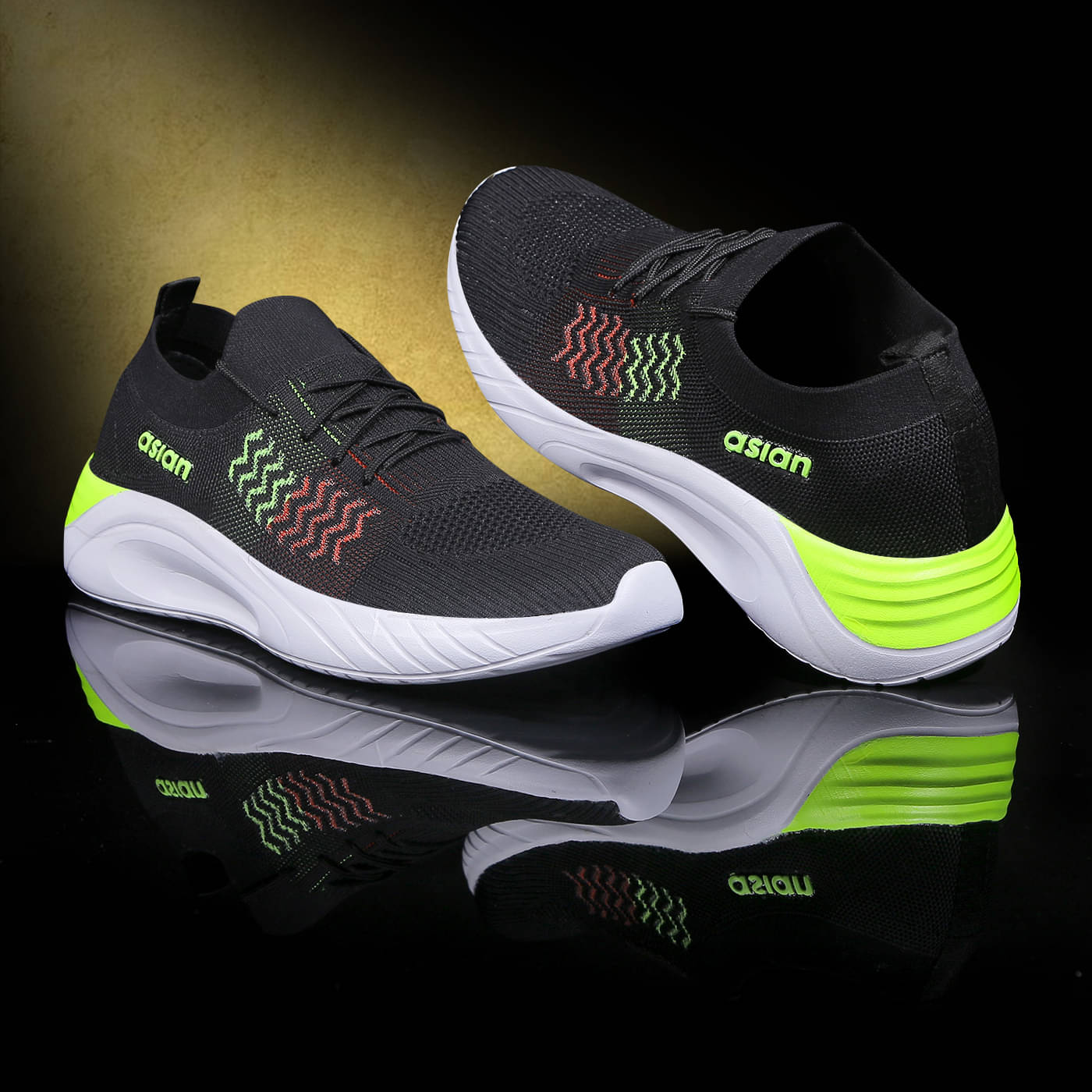 ASIAN HATTRICK-26 Black Men's Sports Running Shoes ASIAN HATTRICK-26 Black Men's Sports Running Shoes