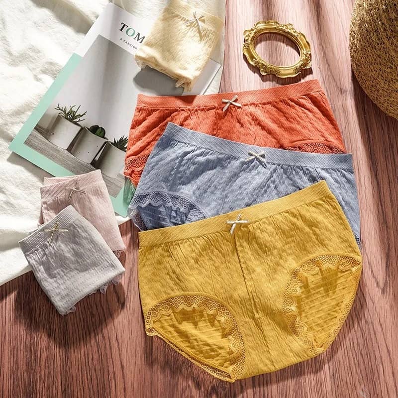 Adina Claim comfort Pack of 3 Cotton Lycra Self Design Women's Bikini ( Multicolor )