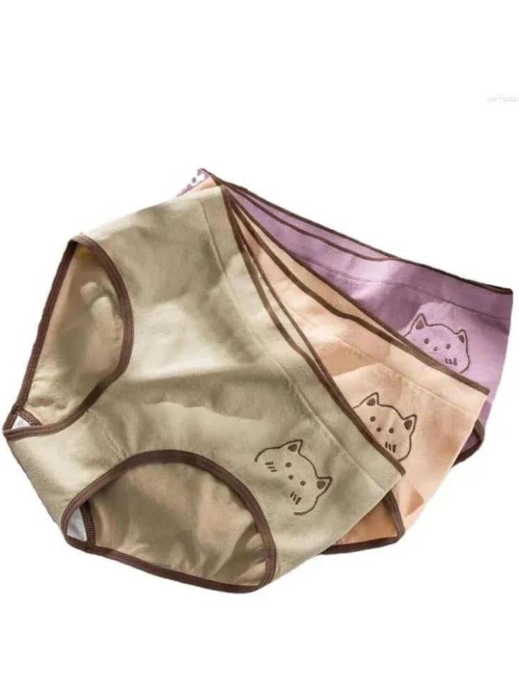 Adina Claim comfort Pack of 3 Cotton Lycra Printed Women's Bikini ( Multicolor )