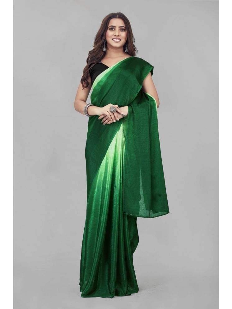 Aika Chiffon Solid Saree With Unstitched Blouse Piece ( Green ) Aika Chiffon Solid Saree With Unstitched Blouse Piece ( Green )