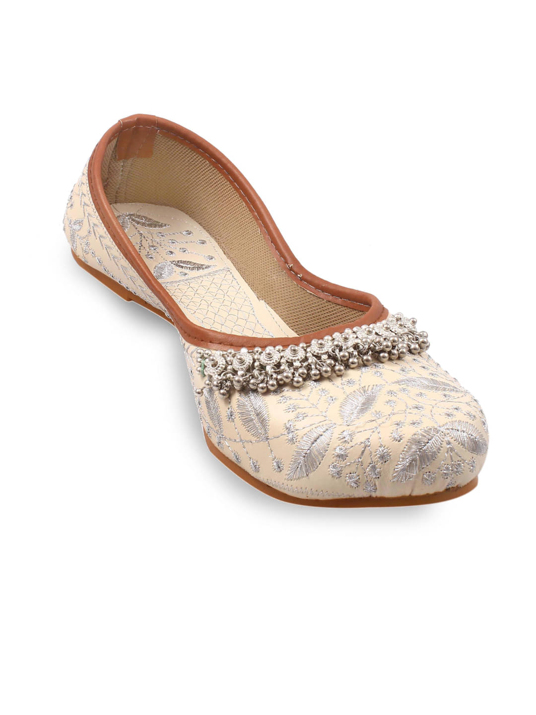 Anjaneya Creations Beige Women's Mojaris Anjaneya Creations Beige Women's Mojaris