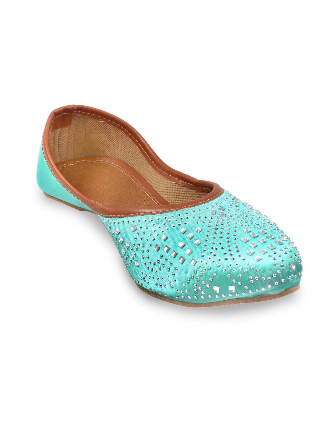     			Anjaneya Creations Turquoise Women's Mojaris