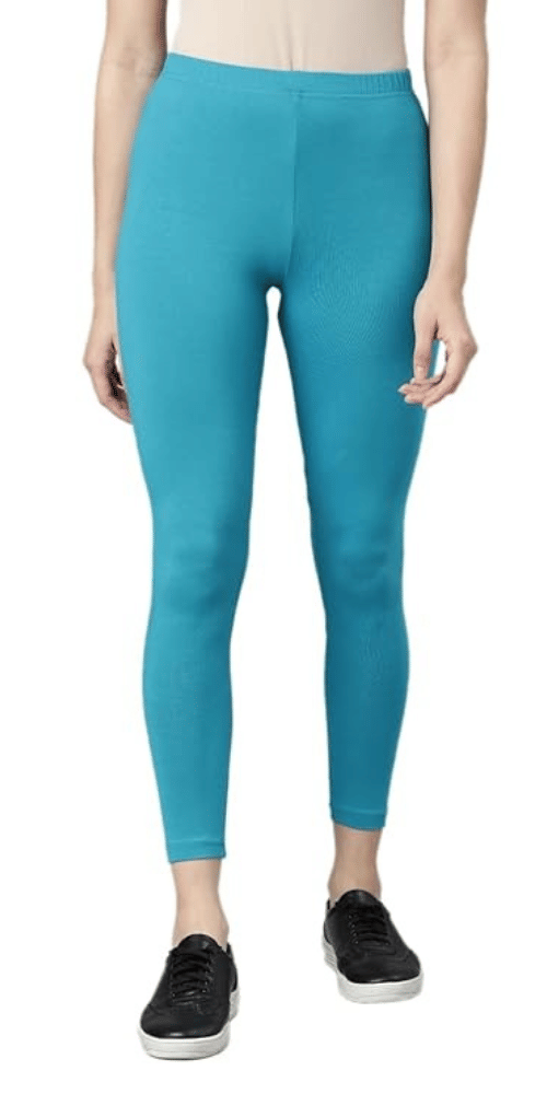     			Anniescott - Light Blue Cotton Women's Leggings ( Pack of 1 )