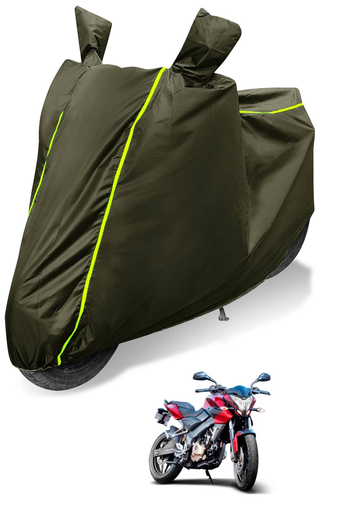     			Auto Hub Bike Body Cover for Bajaj Pulsar 200 NS ( Pack of 1 ) , Green