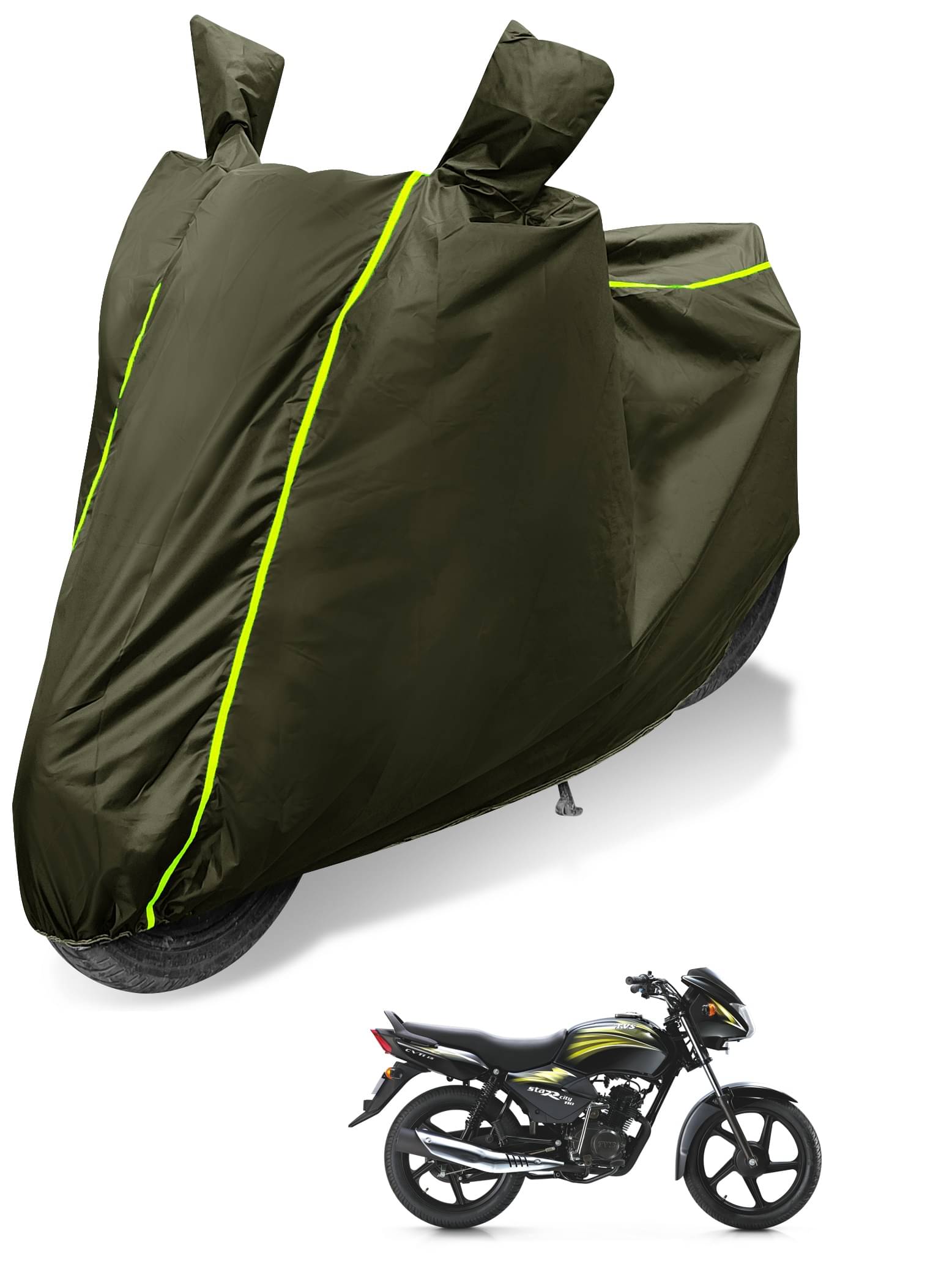 Auto Hub Bike Body Cover for TVS Star Sport ( Pack of 1 ) , Green Auto Hub Bike Body Cover for TVS Star Sport ( Pack of 1 ) , Green