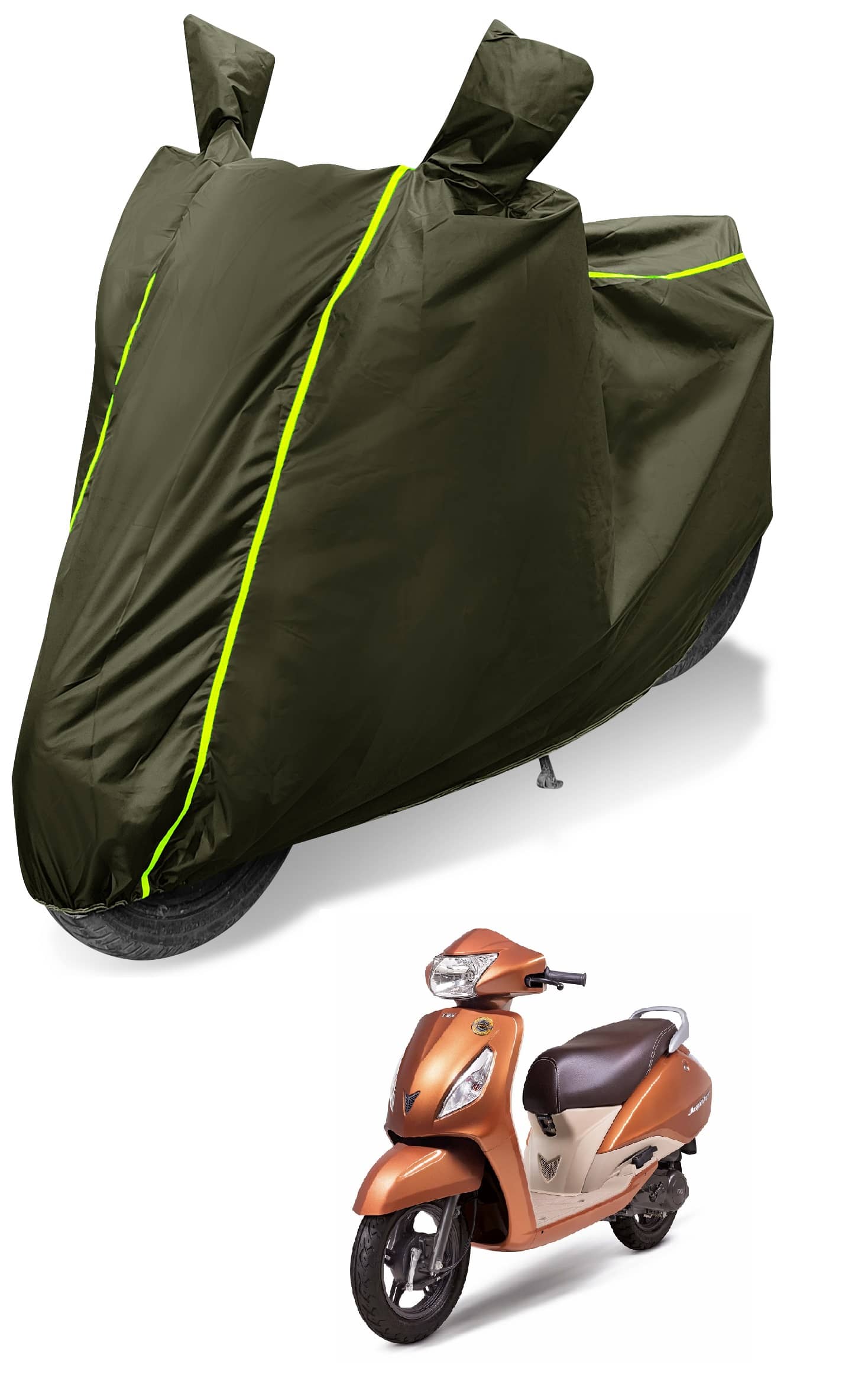 Auto Hub Bike Body Cover for TVS Jupiter ( Pack of 1 ) , Green