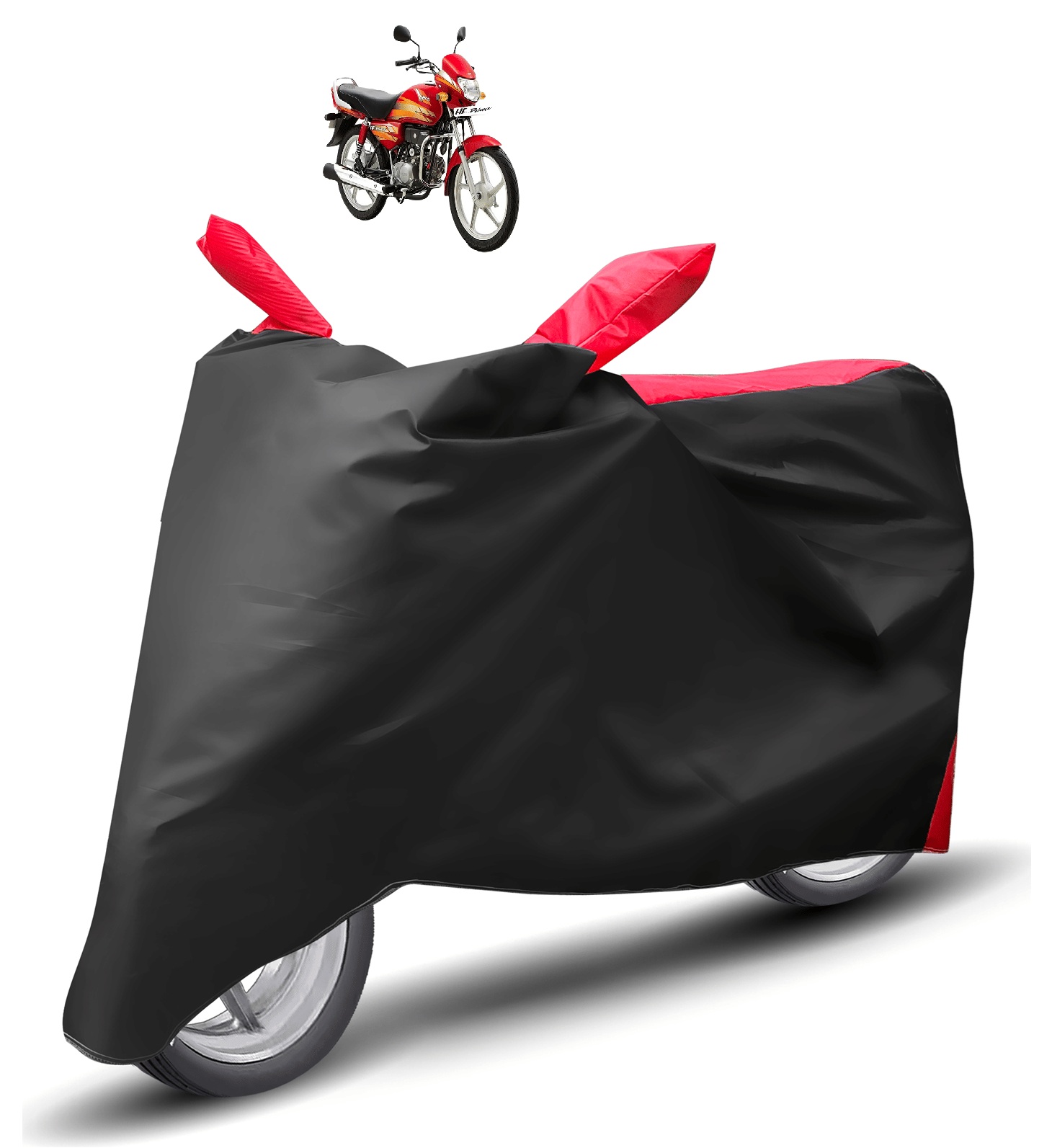 Auto Hub Bike Body Cover for Hero HF Deluxe ( Pack of 1 ) , Red
