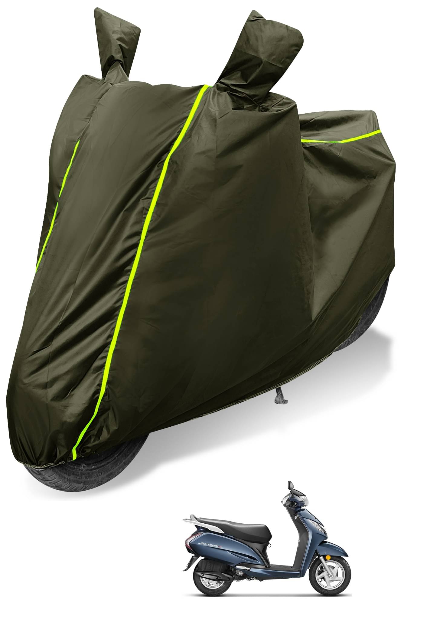 Auto Hub Bike Body Cover for Honda Activa 3G ( Pack of 1 ) , Green Auto Hub Bike Body Cover for Honda Activa 3G ( Pack of 1 ) , Green