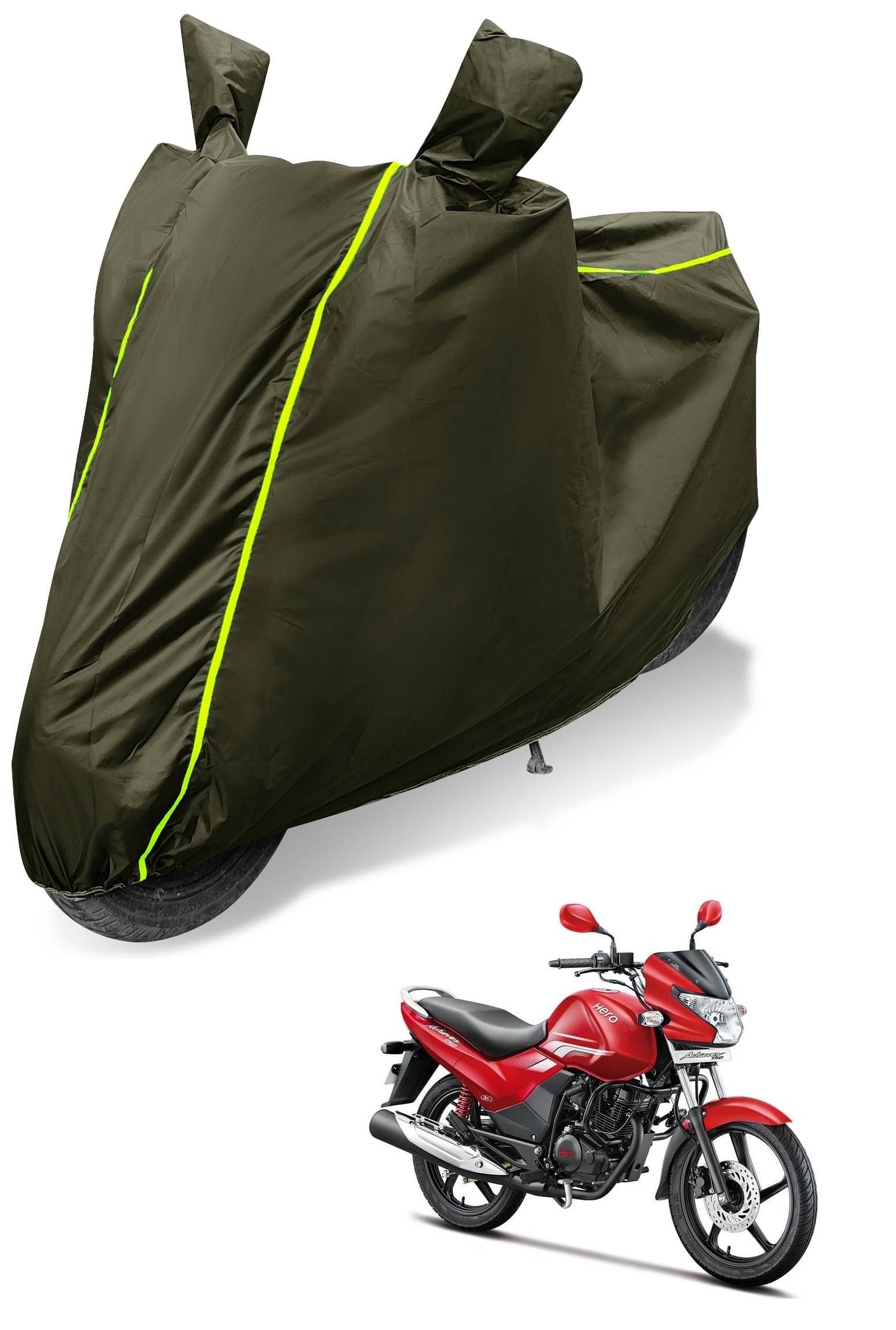     			Auto Hub Bike Body Cover for Hero Achiever ( Pack of 1 ) , Green