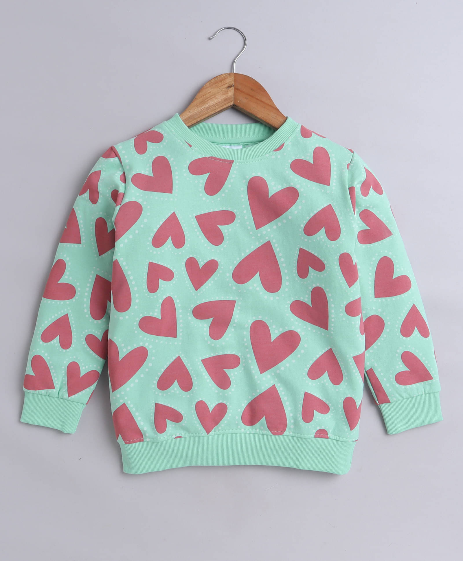     			BUMZEE Single Girls Cotton Sweatshirt ( Mint )