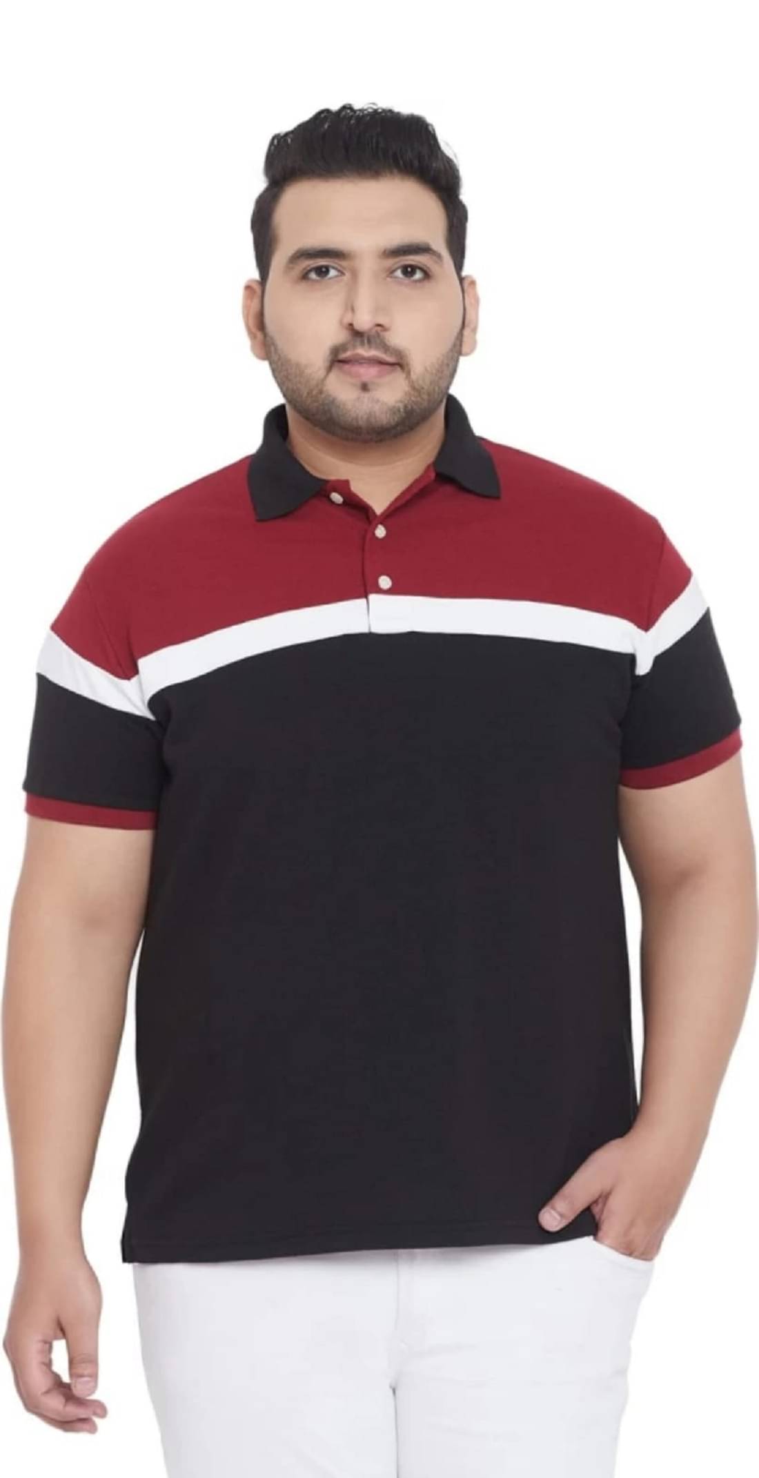     			DAAWEAR OUTFITS Pack of 1 Cotton Regular Fit Colorblock Half Sleeves Men's Polo T Shirt ( Multicolor )